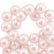 Perles en verre cir&eacute;es 6mm Rose clair