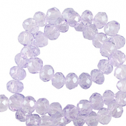 Perles à facettes 4x3mm disque Heishi Violet mauve clair