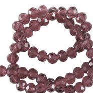 Perles à facettes 3x2mm disque Heishi Violet aubergine