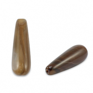 Pierres naturelles perles Agate goutte Marron