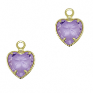 Pendentifs en verre Crystal Glass cœur Lilas clair-doré
