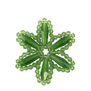 Pendentifs facett&eacute;es fleur Vert gazon
