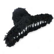 Accessoires pour cheveux pince à cheveux en polaire peluche Noir