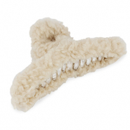 Accessoires pour cheveux pince à cheveux en polaire peluche Beige crème