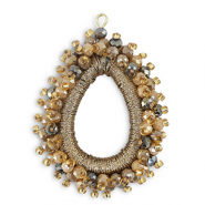 Boucles pendentifs facettées goutte Multicolore - Champagne doré