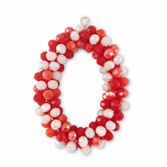 Boucles pendentifs facettées ovale Multicolore