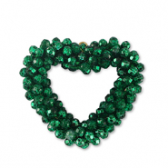 Boucles pendentifs facettées coeur Vert fairway