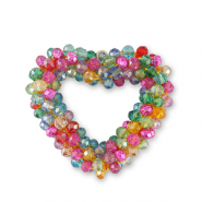 Boucles pendentifs facettées coeur Multicolore