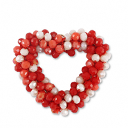 Boucles pendentifs facettées coeur Multicolore