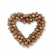 Boucles pendentifs facettées coeur marron cuivre