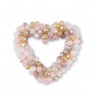 Boucles pendentifs facettées coeur Multicolore