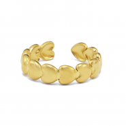 Bagues en acier Inox coeur Doré