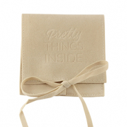 Sachet &agrave; bijoux "Pretty things inside" Beige latte