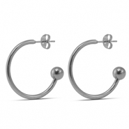 Boucles d'oreilles en acier inox 25mm Argent&eacute;