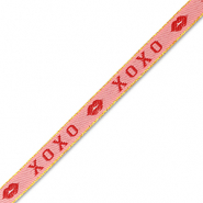 Ruban texte "xoxo" Rose-rouge