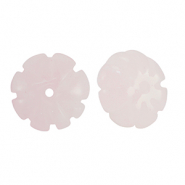 Pierres naturelles perles Quartz Laiteuverre  fleur Rose clair