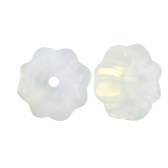 Pierres naturelles perles agate fleur Transparent blanc nacr&eacute;