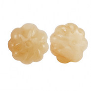 Pierres naturelles perles Quartz Aventurine fleur Orange cuivr&eacute;