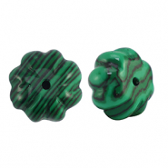 Pierres naturelles perles Calcite fleur Vert-noir