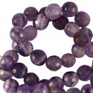 Pierres naturelles Quartz 6mm facett&eacute;es Violet doux