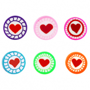 Perles en polymère coeur Multicolore