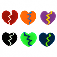 Perles en polym&egrave;re coeur bris&eacute; Multicolore