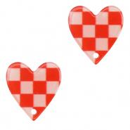 Pendentifs en résine cœur Rouge-rose