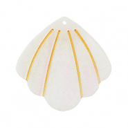Pendentifs en r&eacute;sine coquille Blanc cass&eacute;