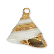 Pendentifs coquillage specials Escargot Perle-doré