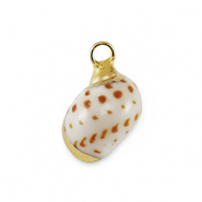 Pendentifs coquillage specials Escargot Marron-doré
