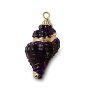 Pendentifs coquillage specials Violet-doré