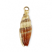 Pendentifs coquillage specials Multicolore rouge marron-doré