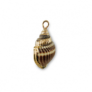 Pendentifs coquillage specials Marron gris-doré