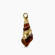 Pendentifs coquillage specials Marron foncé-doré