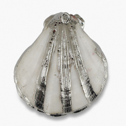 Pendentifs coquillage specials Coquille Saint-Jacques Ivoire marron cuivre-argenté