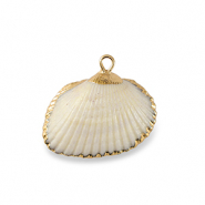 Pendentifs coquillage specials Coquille Saint-Jacques Blanc-dor&eacute;