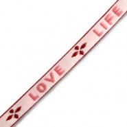 Ruban texte "love life" Rose-rouge chaud