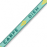 Ruban texte "carpe diem" Turquoise-vert