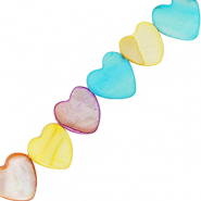 Perles coquillage coeur Multicolore