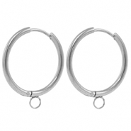 Boucles d'oreilles en acier Inox créoles 22mm Argenté