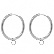 Boucles d'oreilles en acier Inox créoles 20mm Argenté