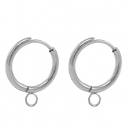 Boucles d'oreilles en acier Inox créoles 17mm Argenté