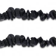 Perles chipstone Bleu nuit paillet&eacute;