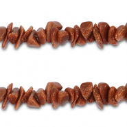 Perles chipstone Paillettées marron brique