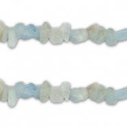 Perles chipstone Aigue-marine Bleu transparent