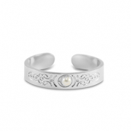 Bagues en acier Inox perles Argenté