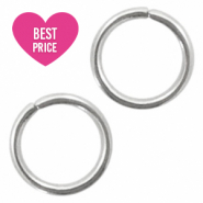 Apprêts en acier inox anneau brisé 4mm argenté antique