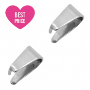 Apprêts en acier inox bélière sans anneau 7x4mm Argenté