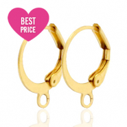 Apprêts en acier inox boucles d'oreilles dormeuses avec anneau Doré