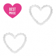 Breloques en acier inox connecteur coeur Argenté